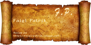 Faigl Patrik névjegykártya